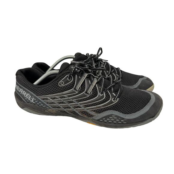 Merrell Trail Glove 3 Shoes Mens Size 10 Minimalist Running Vibram Black Grey - Picture 1 of 11
